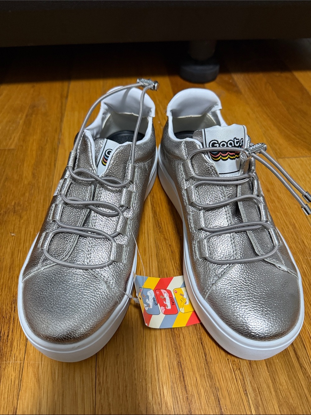 Goats Silver Metallic Low-Top Sneakers